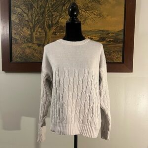 90s Eddie Bauer gray cotton cable knit cozy ski sweater